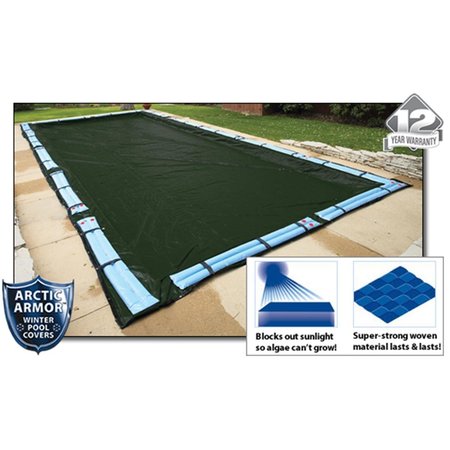 ARCTIC ARMOR 12 Year 14&apos;x28&apos; Rectangle In Ground Swimming Pool Winter Covers AR478293